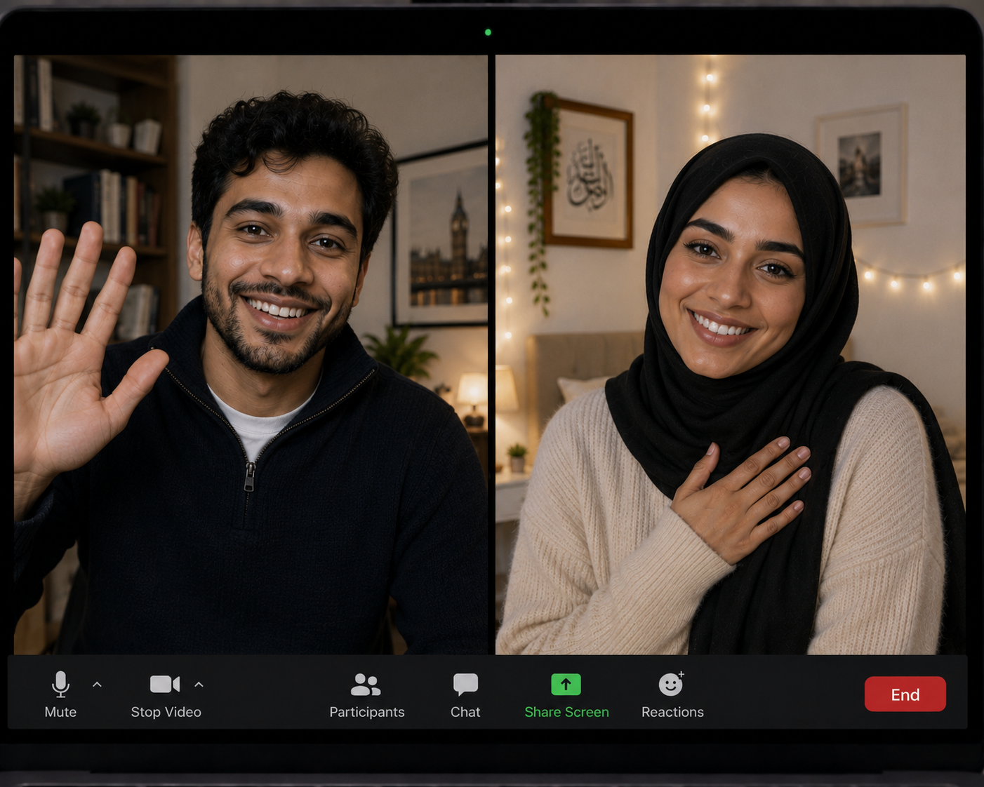 Video meeting — couple on call